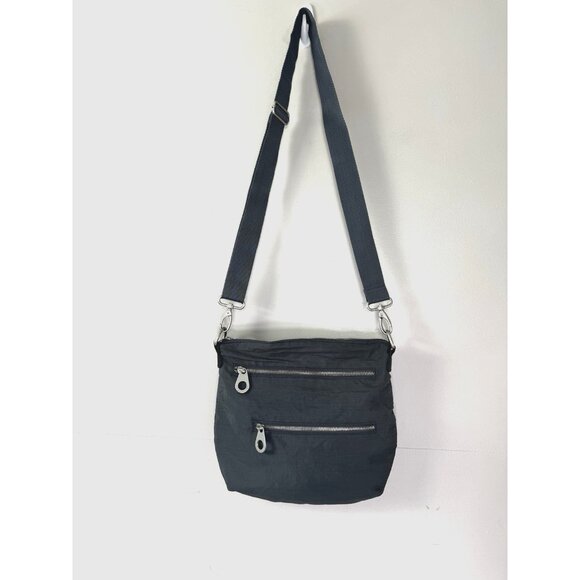 Baggallini Crossbody Bag Gray 3 Zip Pockets Travel Purse Minimalist Capsule Chic - Picture 1 of 8